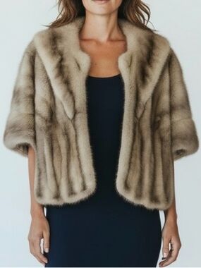 Beautiful Vintage Natural Blue Mink Stole-No Flaws-Measurements in description